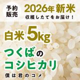 【2026年新米】【白米5kg】農家直送つくばの低農薬コシヒカリ「僕は君のコメ」（9月下旬から順次発送）