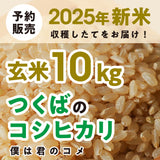 【2025年新米】【玄米10kg】農家直送つくばの低農薬コシヒカリ「僕は君のコメ」（9月下旬から順次発送）